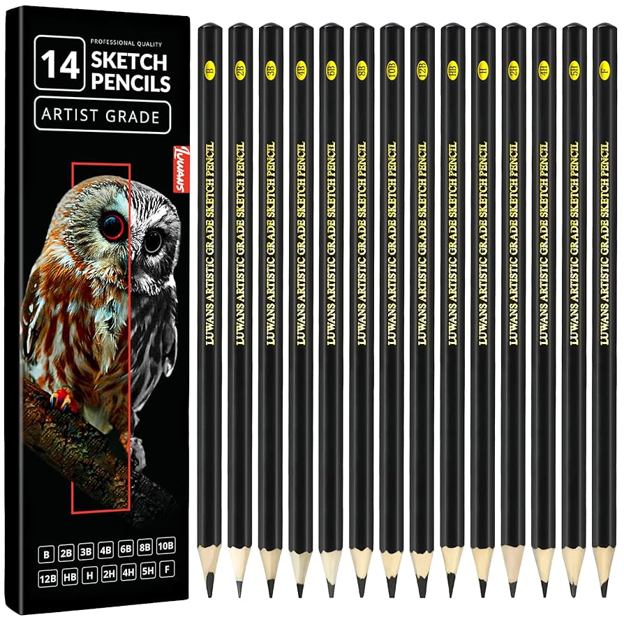 Amazon | お絵かき鉛筆 14本セット (B - 12B) スケッチ鉛筆 描画